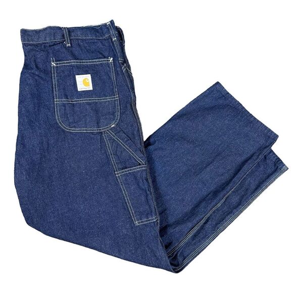 Vintage‎ Carhartt 100 Years 80s Mens Carpenter Jeans 44x30 (46x32 Tg) - NEW - Picture 1 of 10